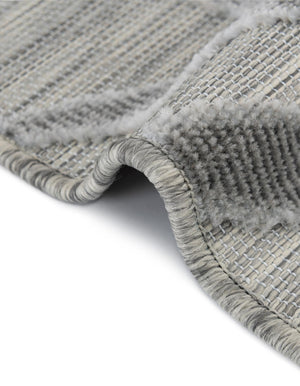 Gray 6' 4 x 9' Outdoor Botanical Rectangle Area Rug Weather Resistant for Patio, Deck, Terrace, Balcony, Porch