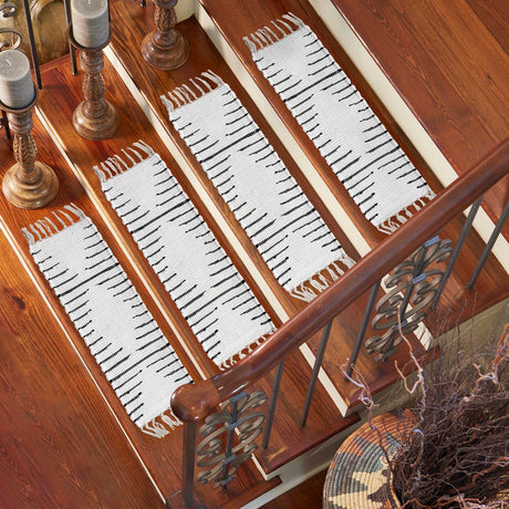 13 Pcs White 1' x 2' 6 Chindi Cotton Stair Treads