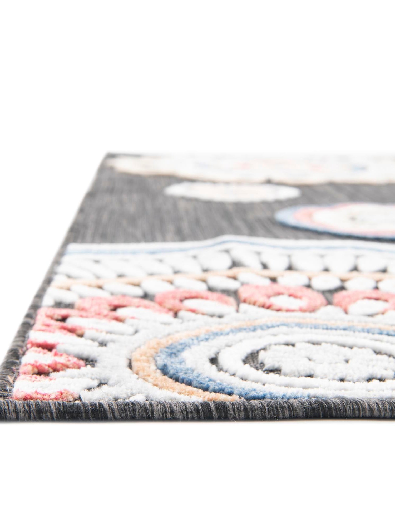 Black 5' 2 x 8' Outdoor Botanical Rectangle Area Rug Weather Resistant for Patio, Deck, Terrace, Balcony, Porch Polypropylene Garden Floral Tropical Carpet for Sale at Rug Engine