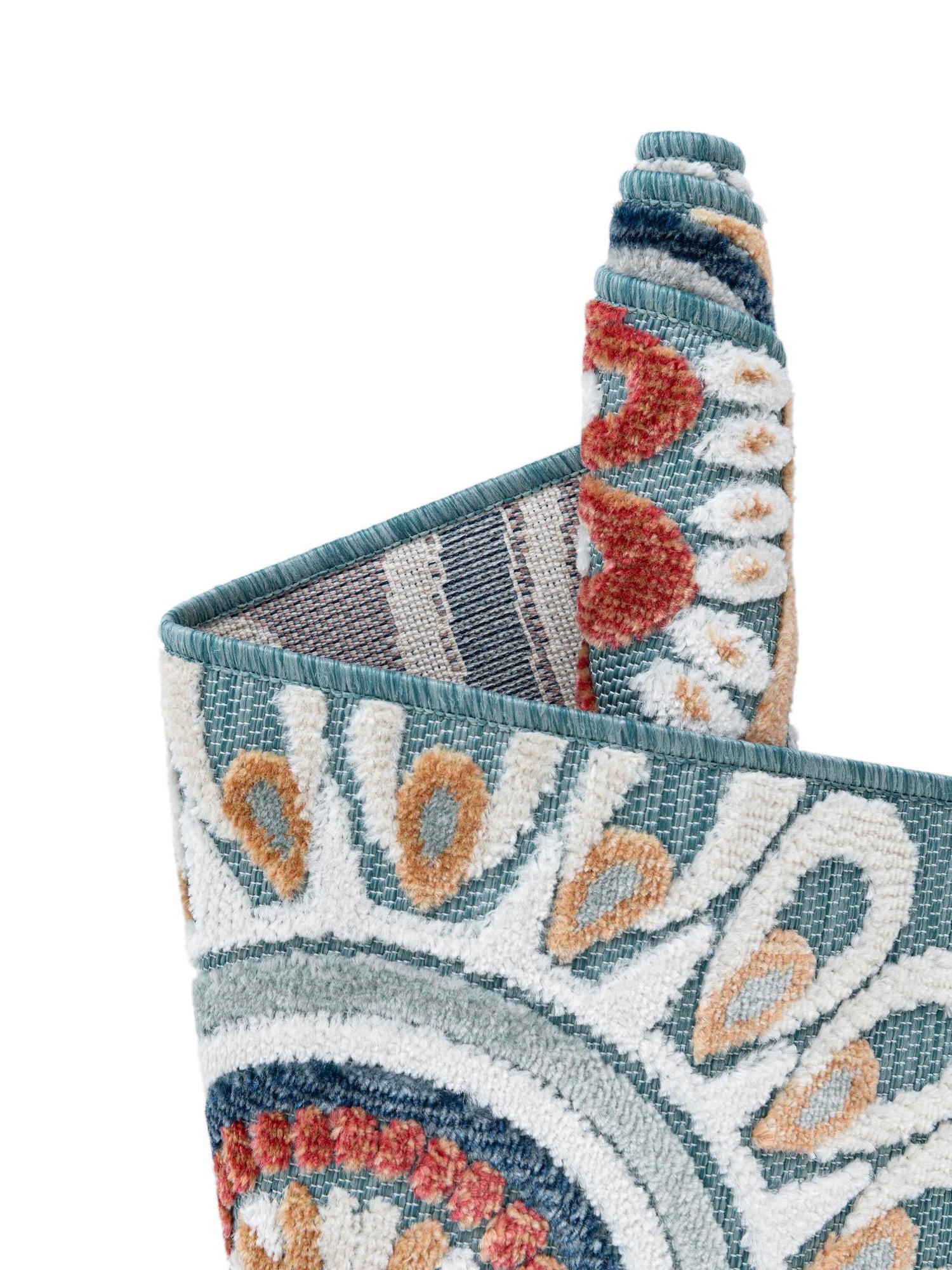 Light Blue 2' 2 x 3' 1 Outdoor Botanical Rectangle Area Rug Weather Resistant for Patio, Deck, Terrace, Balcony, Porch Polypropylene Garden Floral Tropical Carpet for Sale at Rug Engine