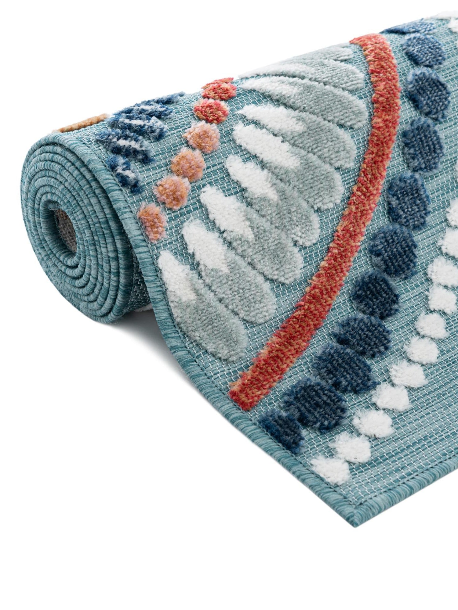Light Blue 2' 2 x 3' 1 Outdoor Botanical Rectangle Area Rug Weather Resistant for Patio, Deck, Terrace, Balcony, Porch Polypropylene Garden Floral Tropical Carpet for Sale at Rug Engine