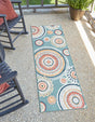 Light Blue 2' 2 x 8' Outdoor Botanical Runner Area Rug Weather Resistant for Patio, Deck, Terrace, Balcony, Porch Polypropylene Garden Floral Tropical Carpet for Sale at Rug Engine