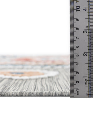 Gray 6' 4 x 9' Outdoor Botanical Rectangle Rug