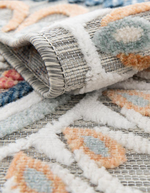 Gray 6' 4 x 9' Outdoor Botanical Rectangle Rug