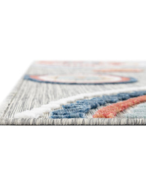 Gray 6' 4 x 9' Outdoor Botanical Rectangle Rug