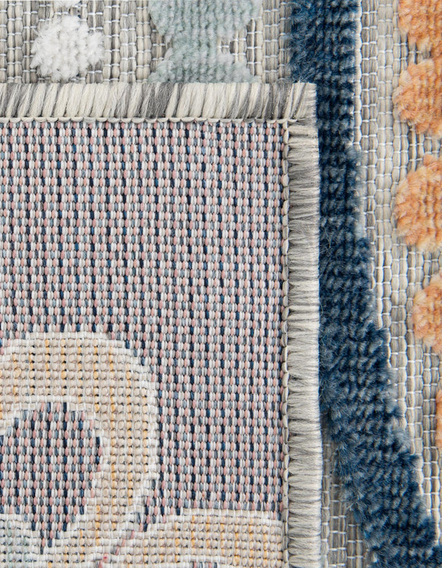 Gray 6' 4 x 9' Outdoor Botanical Rectangle Rug