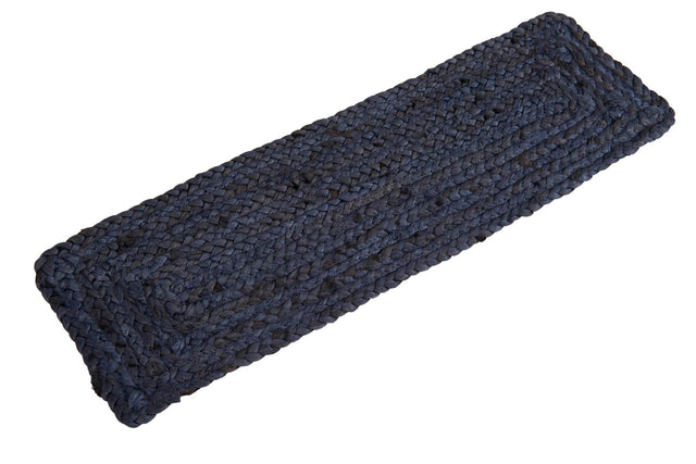 13 Pcs Navy Blue 1' x 2' 6 Braided Jute Stair Treads