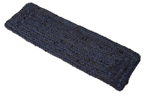 13 Pcs Navy Blue 1' x 2' 6 Braided Jute Stair Treads