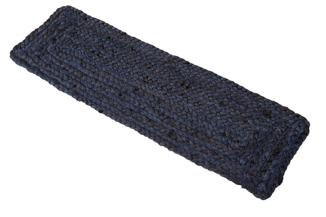 13 Pcs Navy Blue 1' x 2' 6 Braided Jute Stair Treads
