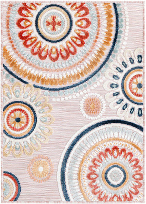 Pink 2' 2 x 3' 1 Outdoor Botanical Rectangle Area Rug Weather Resistant for Patio, Deck, Terrace, Balcony, Porch Polypropylene Garden Floral Tropical Carpet for Sale at Rug Engine