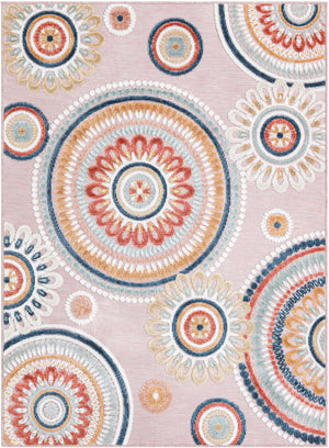 Pink 4' 5 x 6' 1 Outdoor Botanical Rectangle Area Rug Weather Resistant for Patio, Deck, Terrace, Balcony, Porch Polypropylene Garden Floral Tropical Carpet for Sale at Rug Engine
