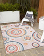 Pink 6' 4 x 9' Outdoor Botanical Rectangle Area Rug Weather Resistant for Patio, Deck, Terrace, Balcony, Porch Polypropylene Garden Floral Tropical Carpet for Sale at Rug Engine