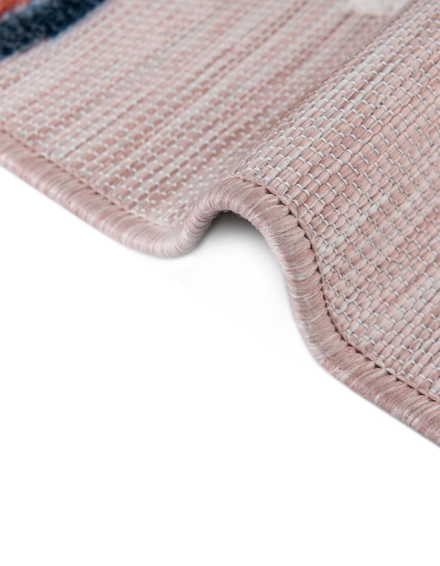 Pink 6' 4 x 9' Outdoor Botanical Rectangle Area Rug Weather Resistant for Patio, Deck, Terrace, Balcony, Porch Polypropylene Garden Floral Tropical Carpet for Sale at Rug Engine