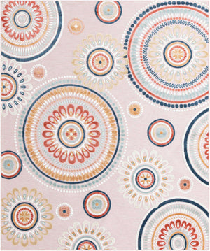Pink 8' 2 x 10' Outdoor Botanical Rectangle Area Rug Weather Resistant for Patio, Deck, Terrace, Balcony, Porch Polypropylene Garden Floral Tropical Carpet for Sale at Rug Engine