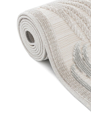 Gray 9' 9 x 12' Outdoor Botanical Rectangle Area Rug Weather Resistant for Patio, Deck, Terrace, Balcony, Porch Polypropylene Garden Floral Tropical Carpet for Sale at Rug Engine