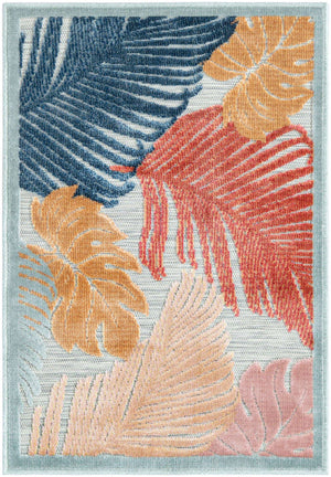 Multicolor 2' 2 x 3' 1 Outdoor Botanical Rectangle Area Rug Weather Resistant for Patio, Deck, Terrace, Balcony, Porch Polypropylene Garden Floral Tropical Carpet for Sale at Rug Engine