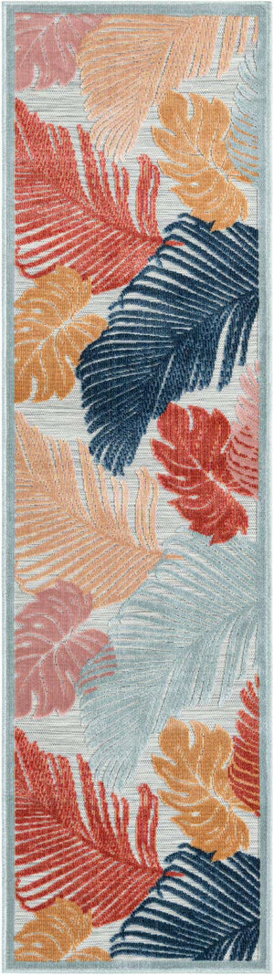 Multicolor 2' 2 x 8' Outdoor Botanical Runner Area Rug Weather Resistant for Patio, Deck, Terrace, Balcony, Porch Polypropylene Garden Floral Tropical Carpet for Sale at Rug Engine