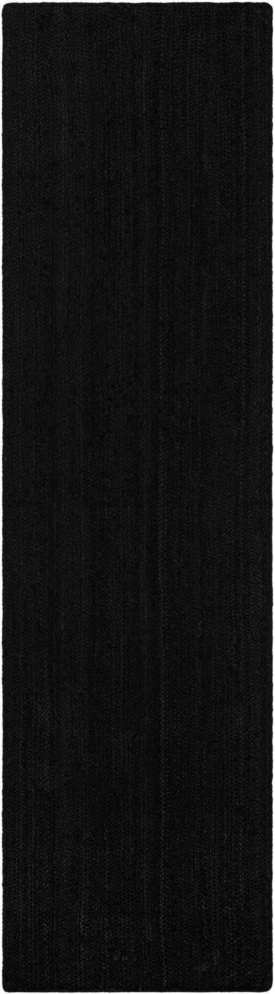 Black 3' x 10' Braided Jute Runner Rug
