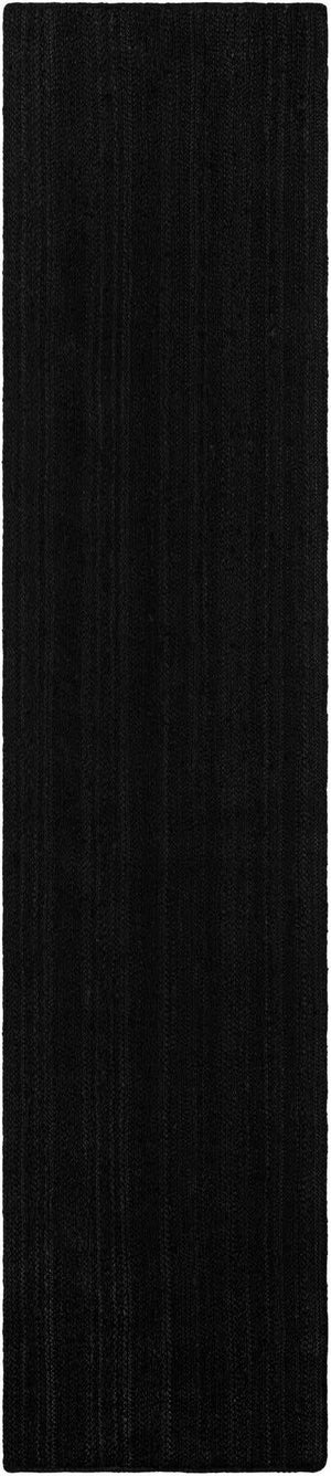 Black 3' x 12' Braided Jute Runner Rug