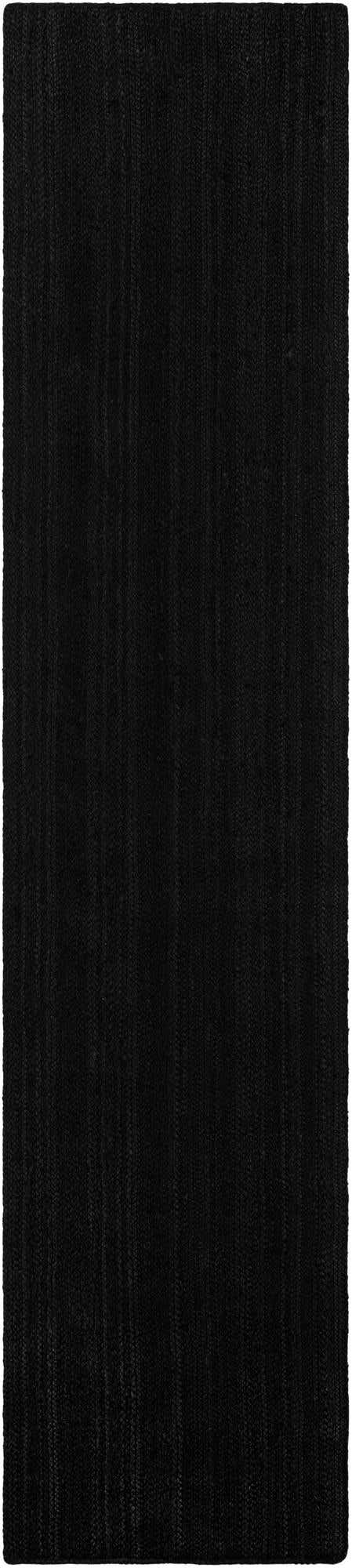 Black 3' x 12' Braided Jute Runner Rug
