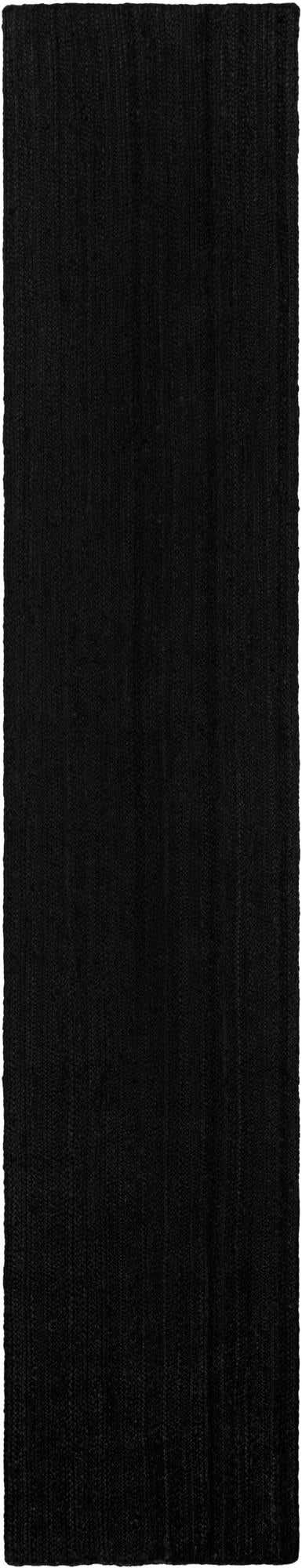 Black 3' x 14' Braided Jute Runner Rug
