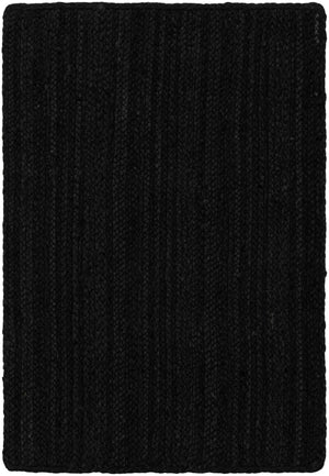 Black 2' 2 x 3' 1 Braided Jute Rectangle Rug