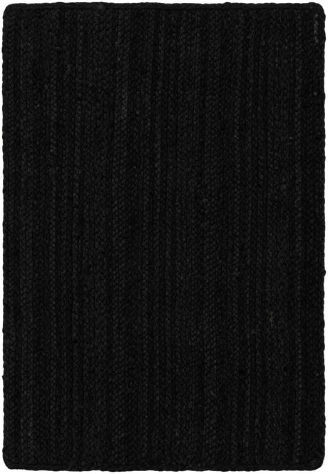 Black 2' 2 x 3' 1 Braided Jute Rectangle Rug