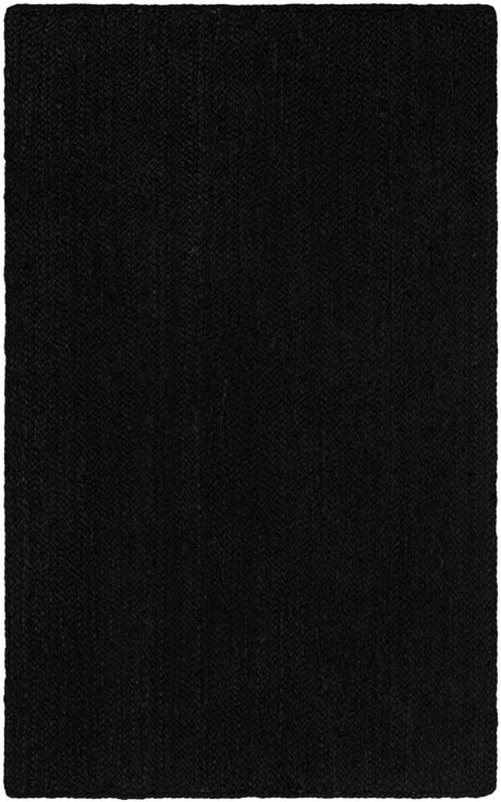 Black 3' 1 x 5' 1 Braided Jute Rectangle Rug