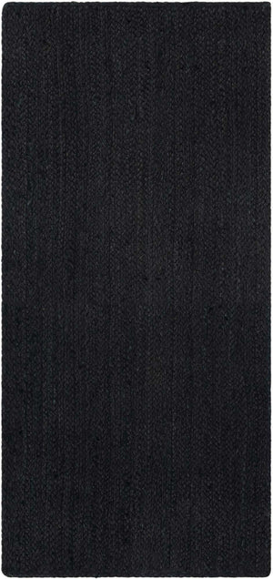 Black 2' x 4' 1 Braided Jute Runner Rug