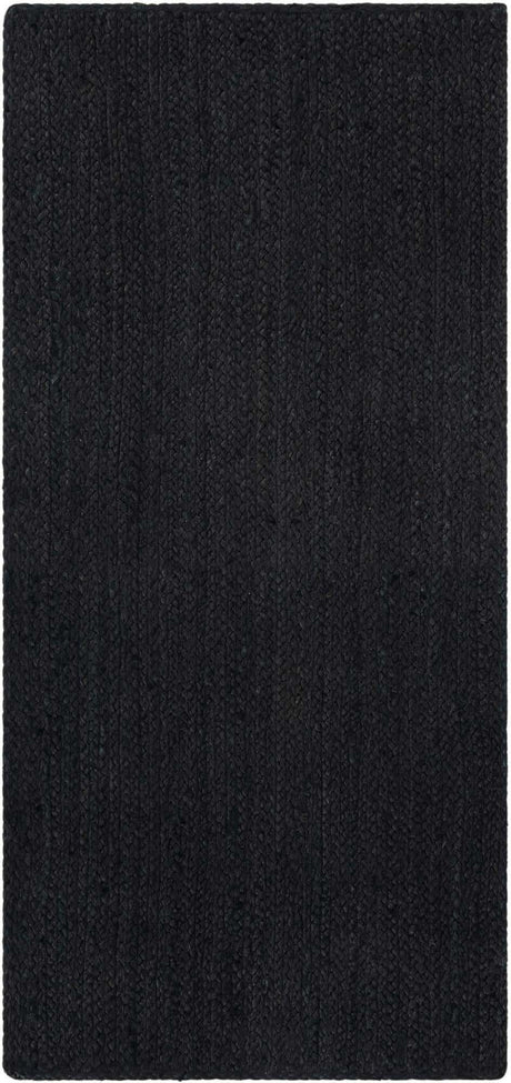 Black 2' x 4' 1 Braided Jute Runner Rug