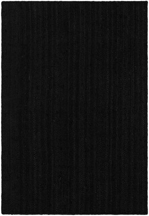 Black 4' 1 x 6' 1 Braided Jute Rectangle Rug