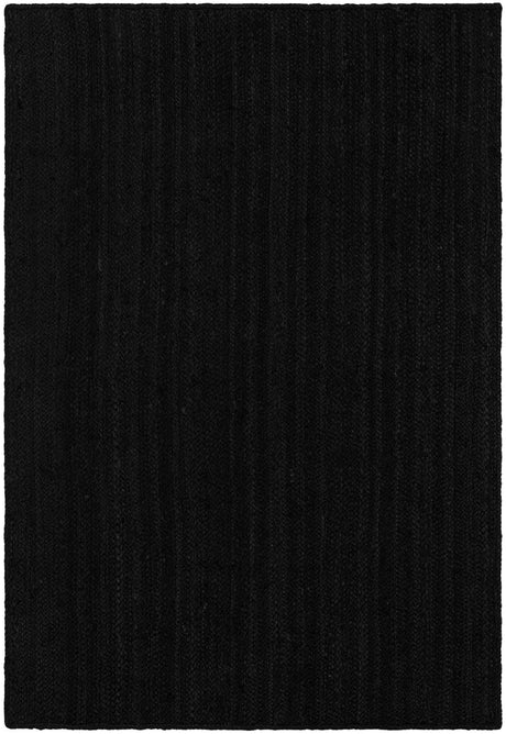 Black 4' 1 x 6' 1 Braided Jute Rectangle Rug