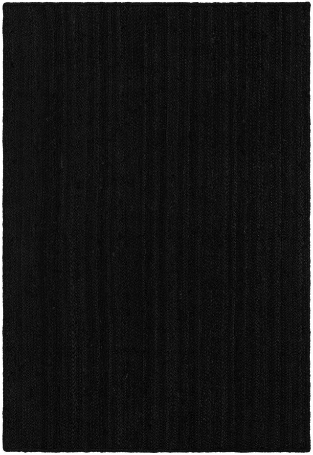 Black 4' 1 x 6' 1 Braided Jute Rectangle Rug