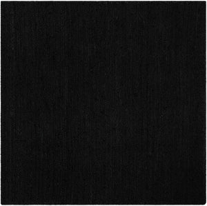 Black 5' 3 x 5' 3 Braided Jute Square Rug