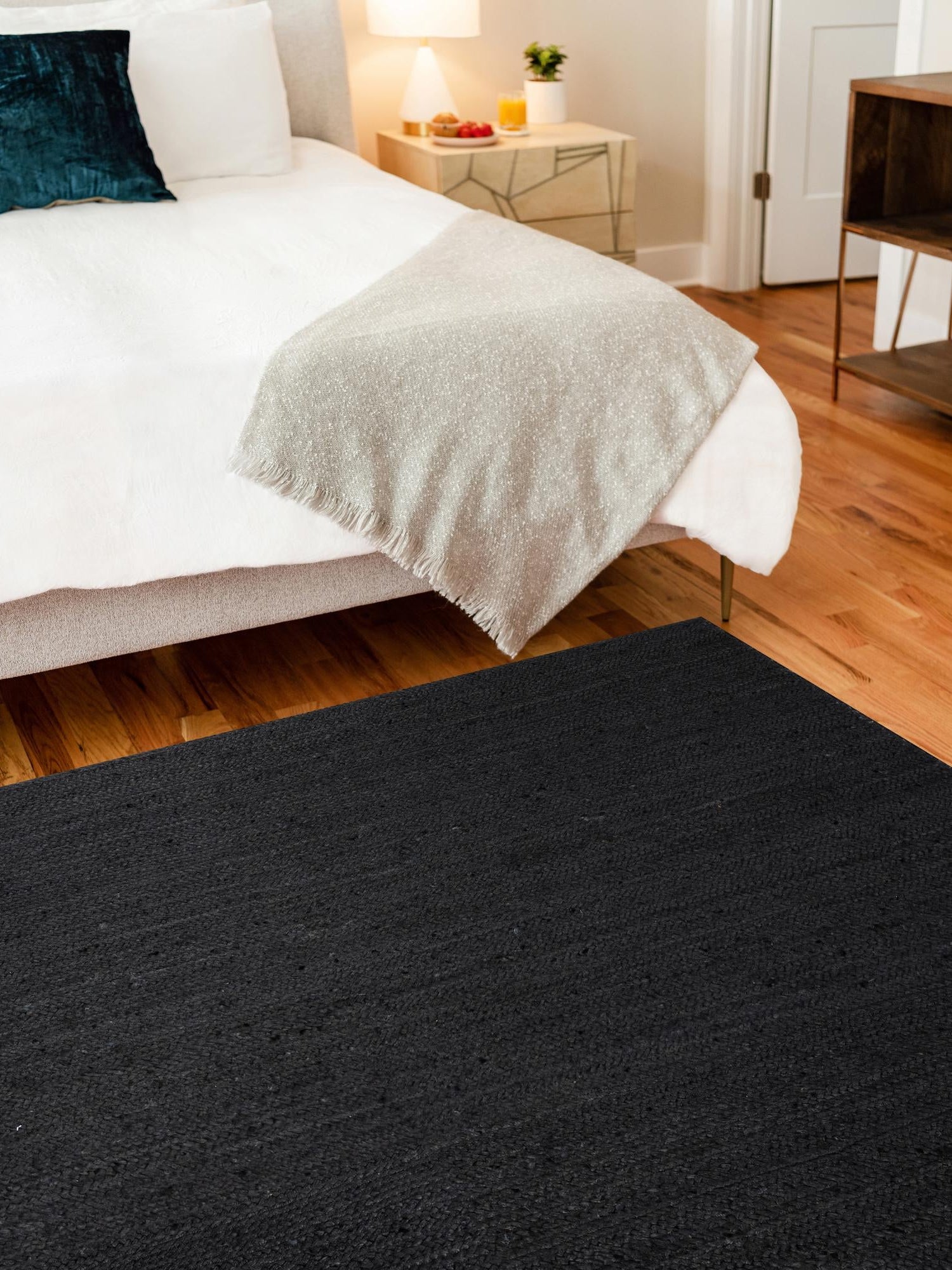 Black 2' 2 x 3' 1 Braided Jute Rectangle Area Rug 100% Jute Hand Braided Natural Eco-Friendly Boho Style Carpet for Living Rooms Dining Office Space Dorms for Sale at Rug Engine
