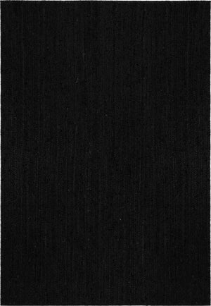 Black 5' 3 x 8' Braided Jute Rectangle Rug