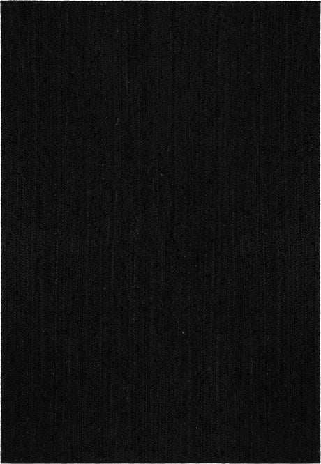Black 5' 3 x 8' Braided Jute Rectangle Rug
