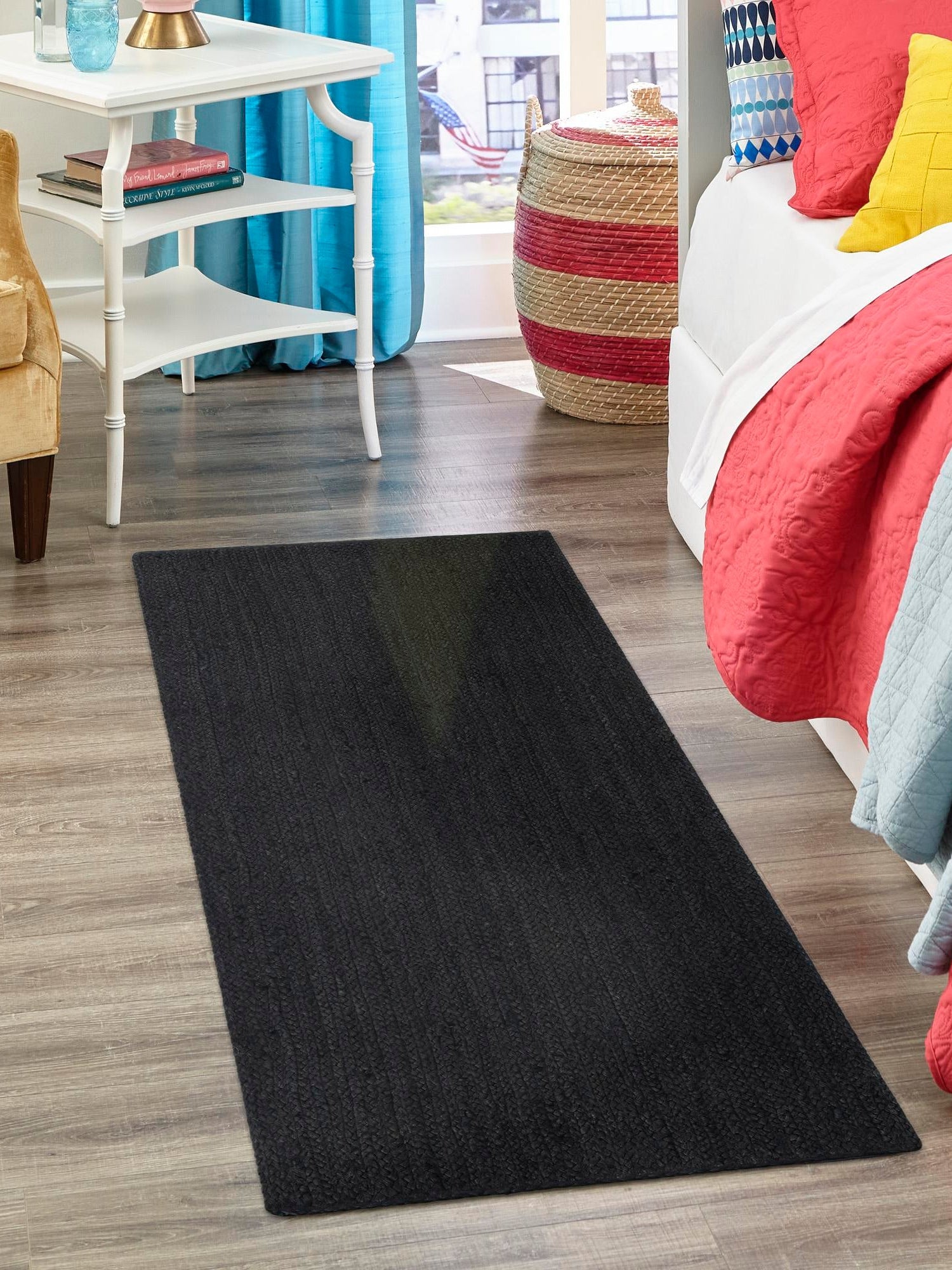 Black 2' 7 x 13' 11 Braided Jute Runner Area Rug 100% Jute Hand Braided Natural Eco-Friendly Boho Style Carpet for Living Rooms Dining Office Space Dorms for Sale at Rug Engine