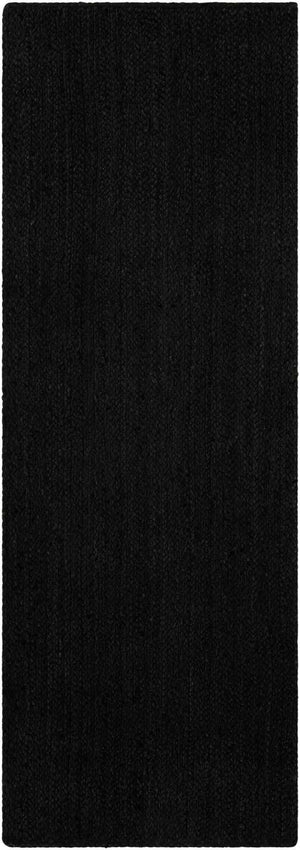 Black 2' x 6' 1 Braided Jute Runner Rug
