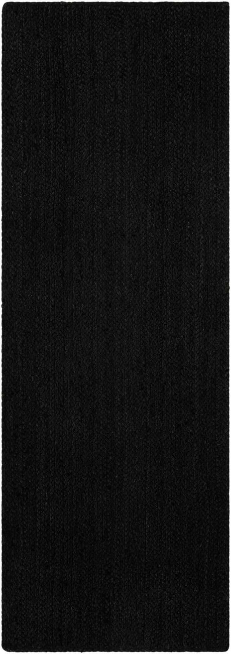 Black 2' x 6' 1 Braided Jute Runner Rug