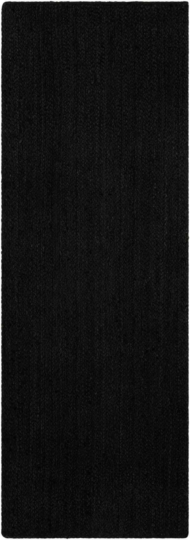 Black 2' x 6' 1 Braided Jute Runner Rug