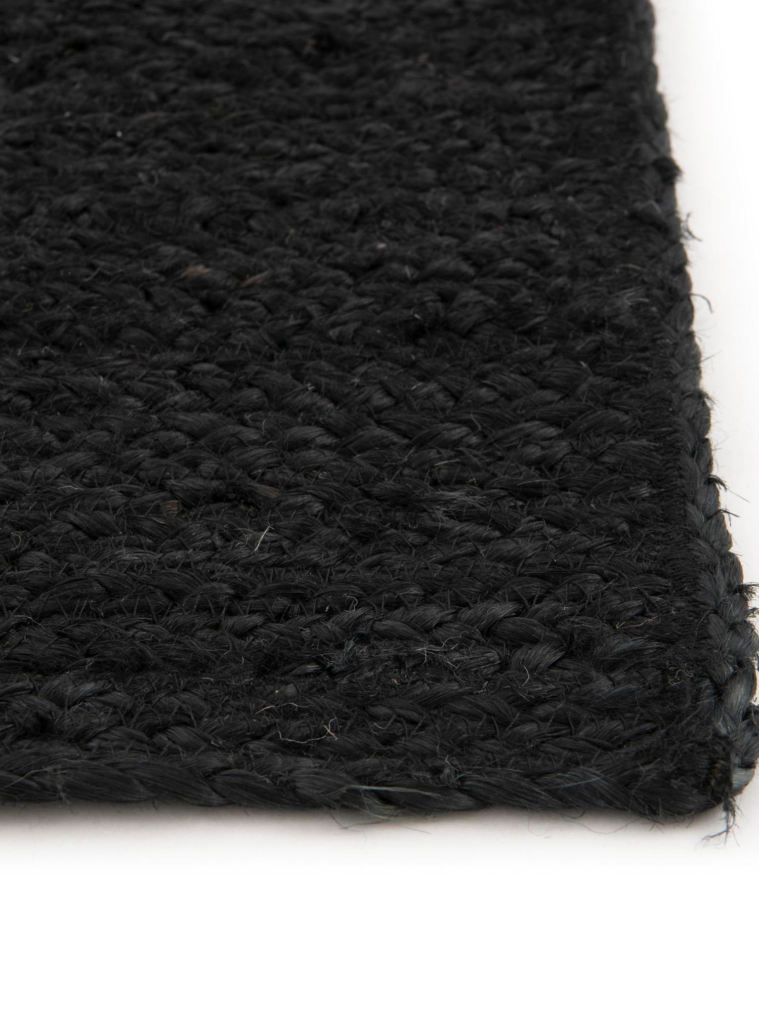 Black 5' 3 x 5' 3 Braided Jute Square Area Rug 100% Jute Hand Braided Natural Eco-Friendly Boho Style Carpet for Living Rooms Dining Office Space Dorms for Sale at Rug Engine