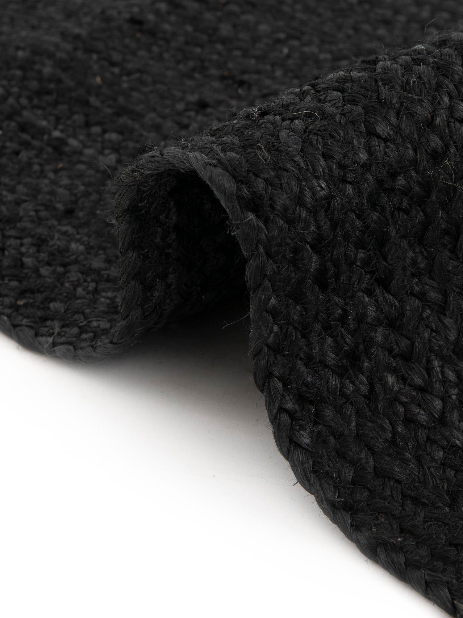 Black 7' 10 x 7' 10 Braided Jute Square Area Rug 100% Jute Hand Braided Natural Eco-Friendly Boho Style Carpet for Living Rooms Dining Office Space Dorms for Sale at Rug Engine