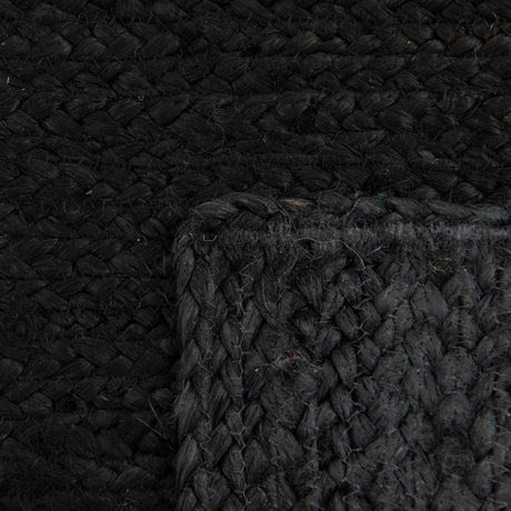 Black 7' 10 x 7' 10 Braided Jute Square Area Rug 100% Jute Hand Braided Natural Eco-Friendly Boho Style Carpet for Living Rooms Dining Office Space Dorms for Sale at Rug Engine