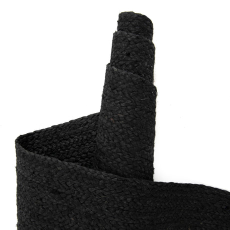 Black 10' x 10' Braided Jute Square Area Rug 100% Jute Hand Braided Natural Eco-Friendly Boho Style Carpet for Living Rooms Dining Office Space Dorms for Sale at Rug Engine