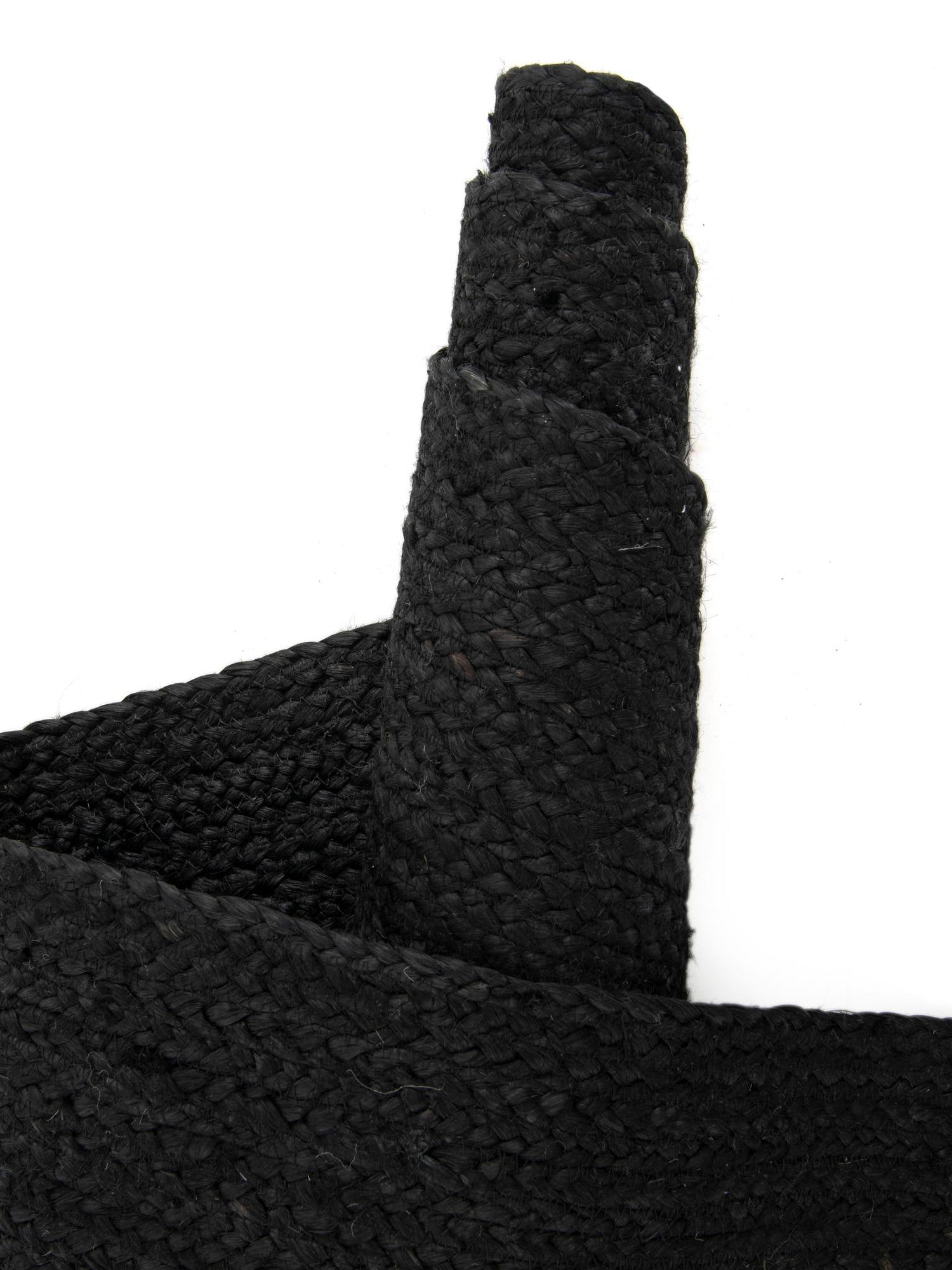 Black 7' 10 x 7' 10 Braided Jute Square Area Rug 100% Jute Hand Braided Natural Eco-Friendly Boho Style Carpet for Living Rooms Dining Office Space Dorms for Sale at Rug Engine