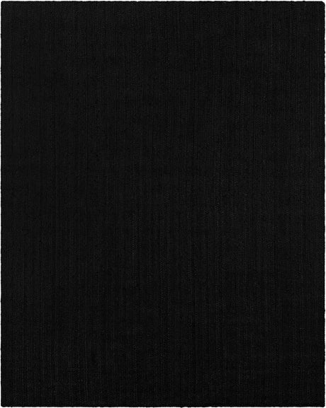 Black 8' x 10' Braided Jute Rectangle Rug
