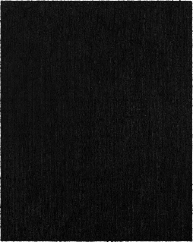 Black 8' x 10' Braided Jute Rectangle Rug