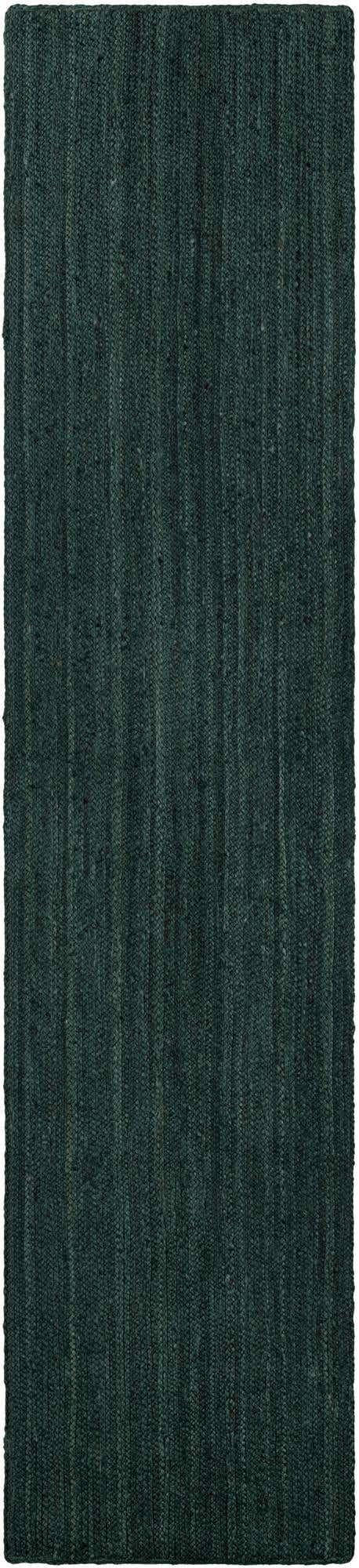 Green 3' x 12' Braided Jute Runner Rug