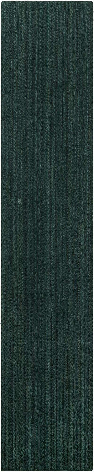 Green 3' x 14' Braided Jute Runner Rug
